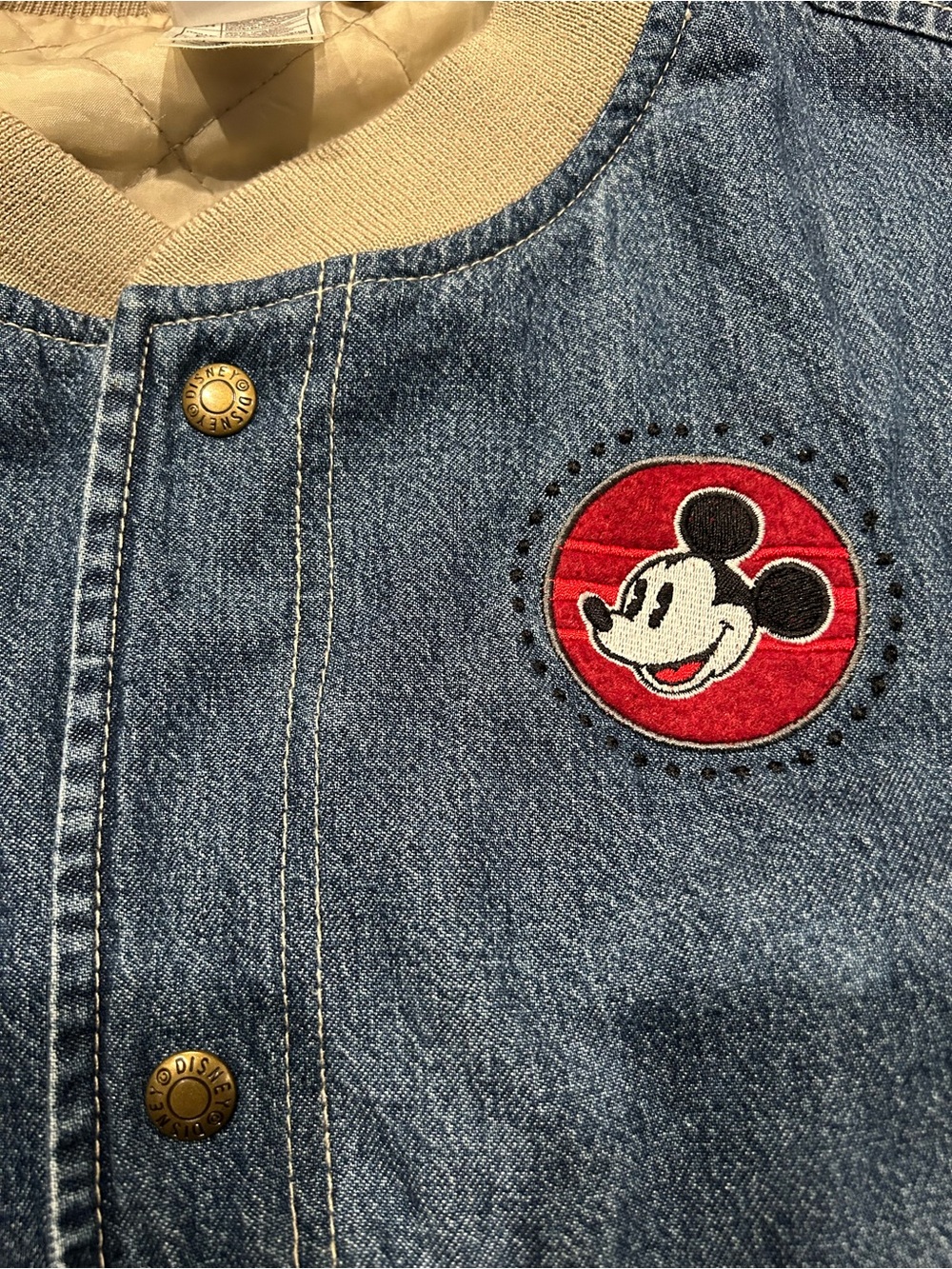 Disney Denim and Cream Mickey Bomber Jacket - Picture 3 of 5